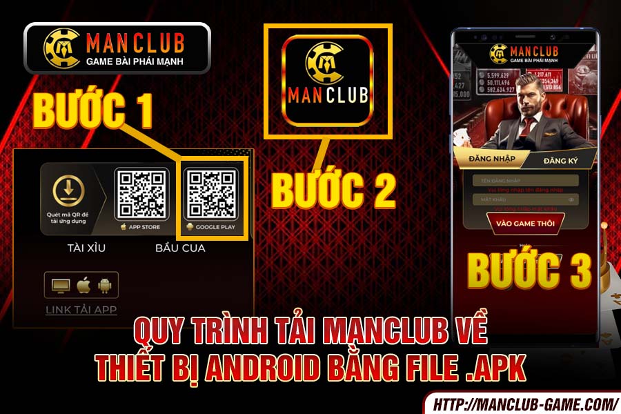 Các bước tải và cài đặt ứng dụng Manclub file APK